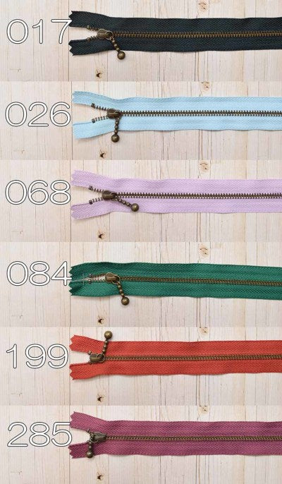 YKK Metal Zipper with Ball Pull - Size #3, 20cm [Standard Color: Antique Gold] - nomura tailor