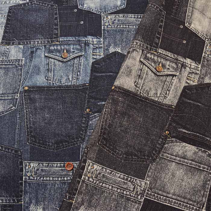 Cotton Ox Printed Fabric Denim Patch - nomura tailor