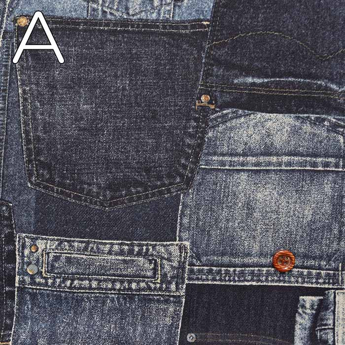 Cotton Ox Printed Fabric Denim Patch - nomura tailor