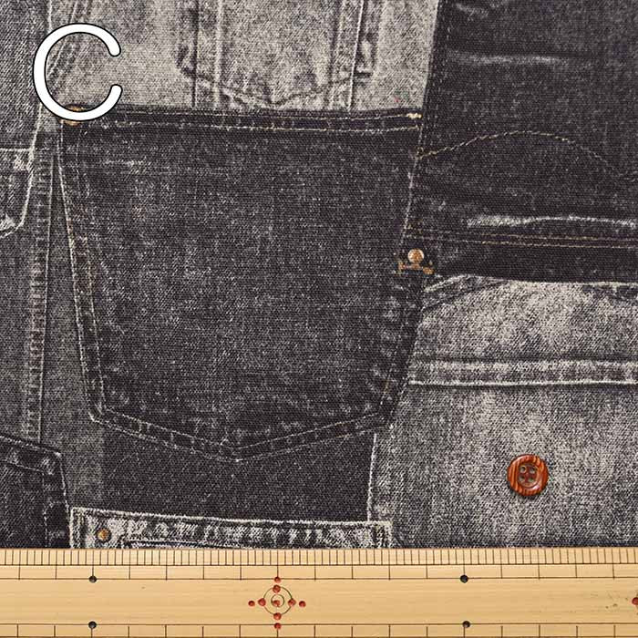 Cotton Ox Printed Fabric Denim Patch - nomura tailor