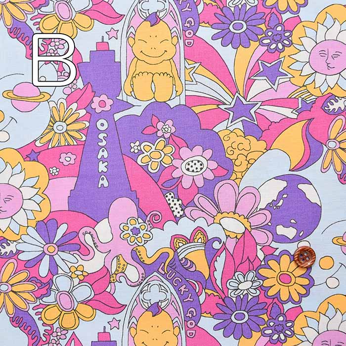 Cotton 40 broadcloth printed fabric Billiken - nomura tailor