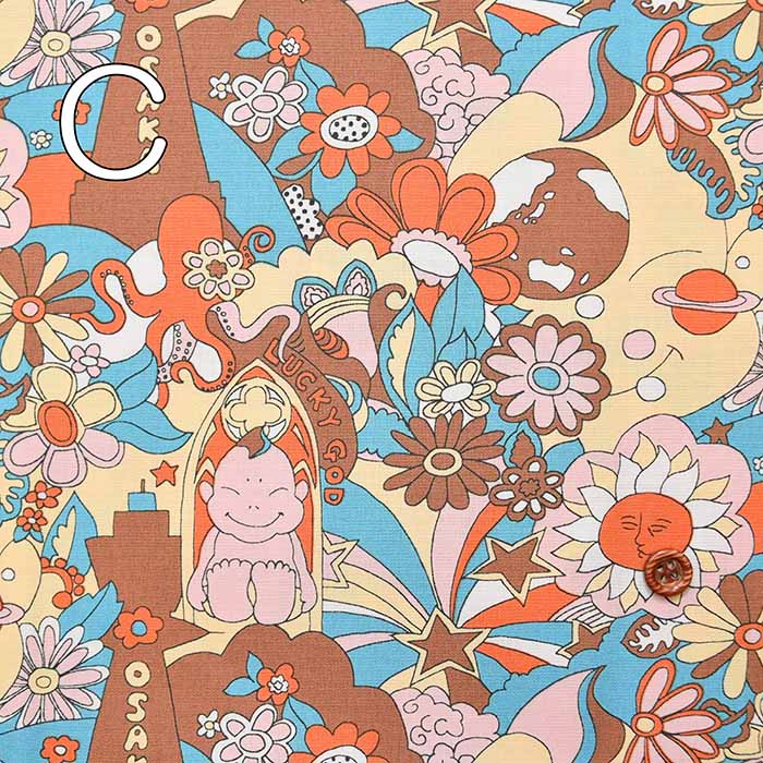 Cotton 40 broadcloth printed fabric Billiken - nomura tailor