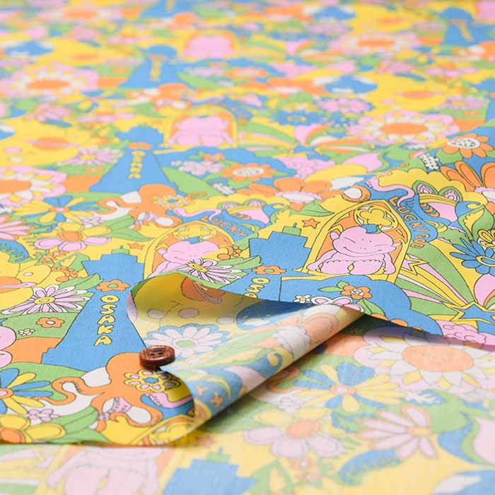 Cotton 40 broadcloth printed fabric Billiken - nomura tailor