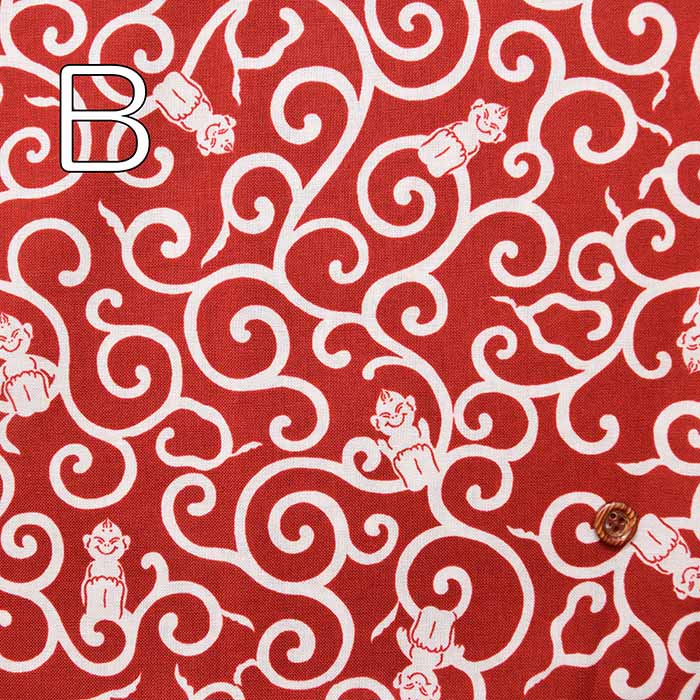 Cotton Seating Printed Fabric Karakusa Billiken - nomura tailor