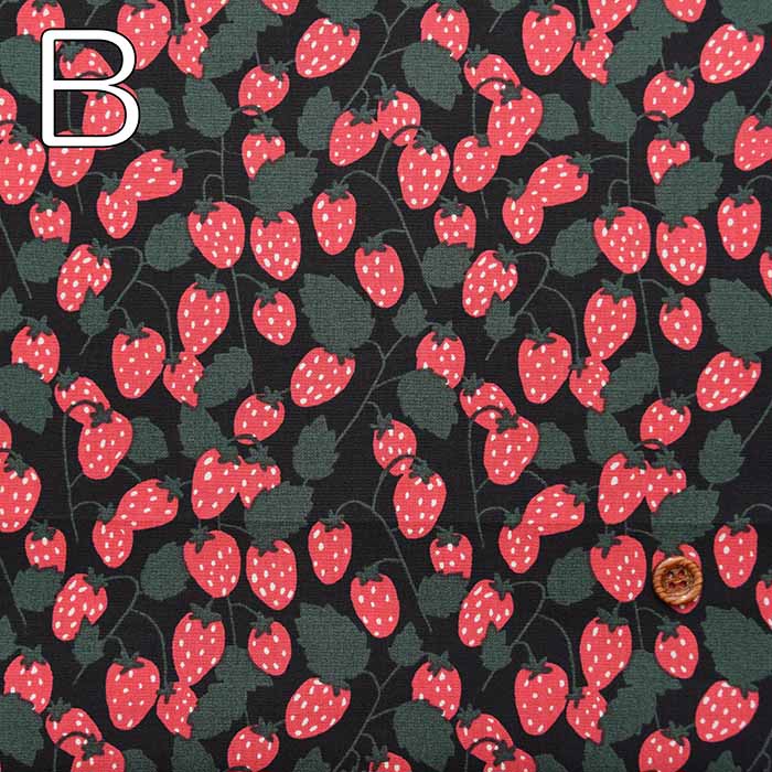 Cotton broadcloth print fabric Strawberry runner - nomura tailor