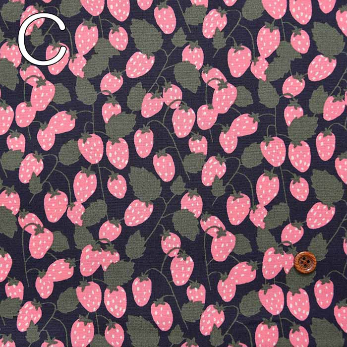 Cotton broadcloth print fabric Strawberry runner - nomura tailor