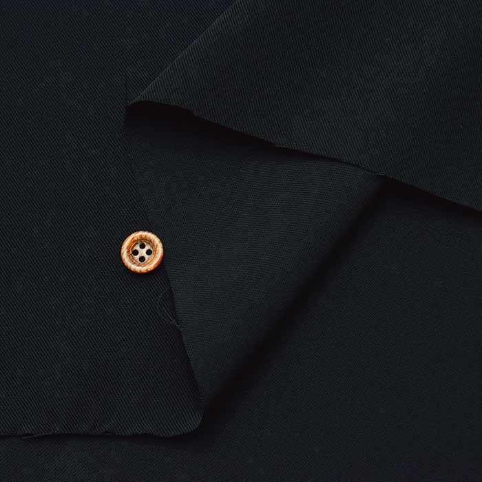 Polyester formal black reverse twill gabard fabric, solid color - nomura tailor