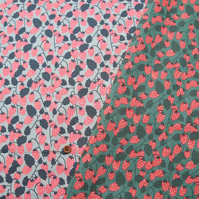 Cotton broadcloth print fabric Strawberry runner - nomura tailor