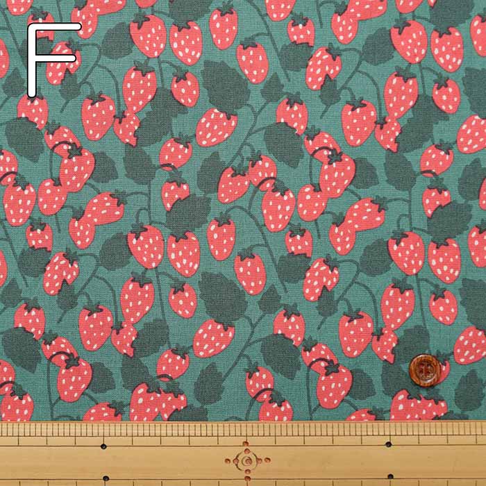 Cotton broadcloth print fabric Strawberry runner - nomura tailor